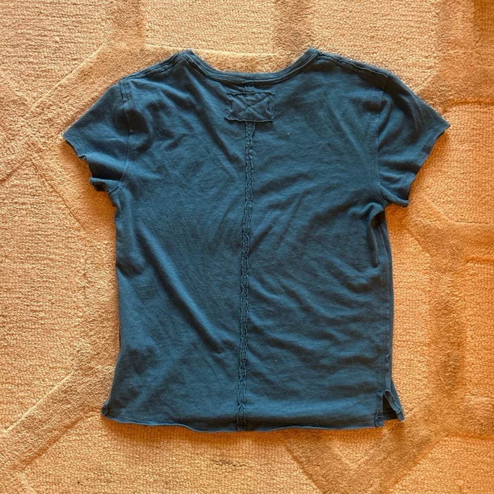 Free People Teal Short Sleeve Tee